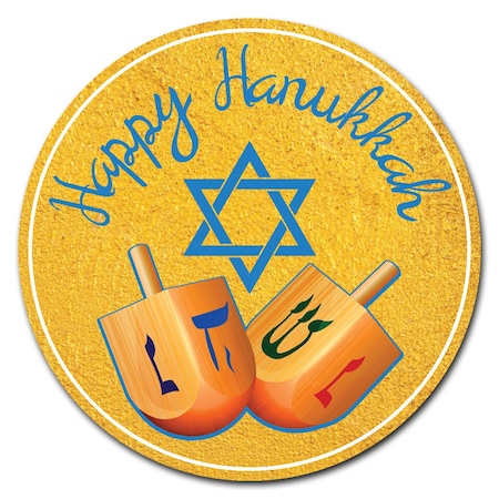 Happy Hanukkah 2 Circle Vinyl Laminated Decal